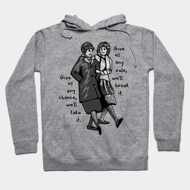 Laverne & Shirley Drawing Hoodie by Slightly Unhinged